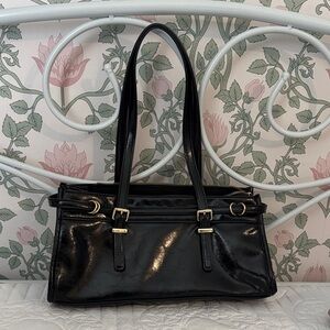 Black Patent Shoulder Bag